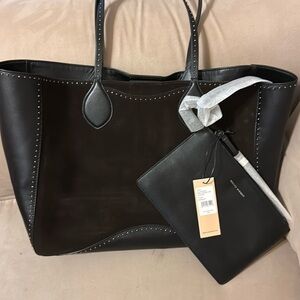 NWT Rebecca Minkoff Pippa unlined suede leather tote with studs in ganache
